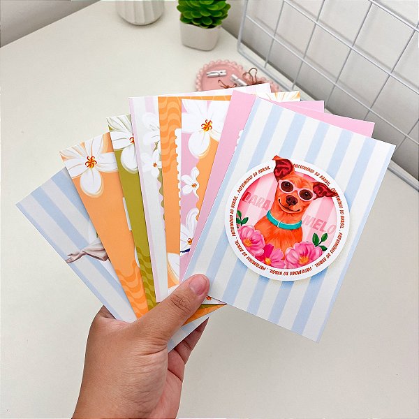 Kit de Cards Decorativos Brasilidades 8 Cards Colecionáveis Papel 250g Laminado Fosco
