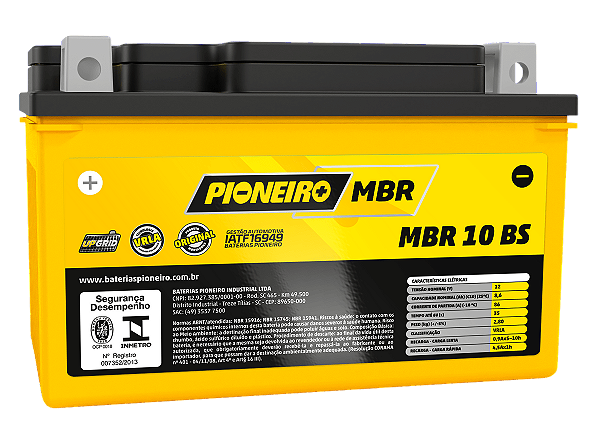 Bateria Moto AGM/ Pioneiro MBR 10 BS 12V 8,6Ah