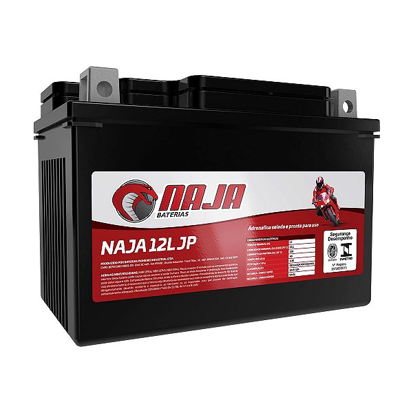 Bateria Moto AGM/VRLA Naja 12L JP 12V 10,1Ah