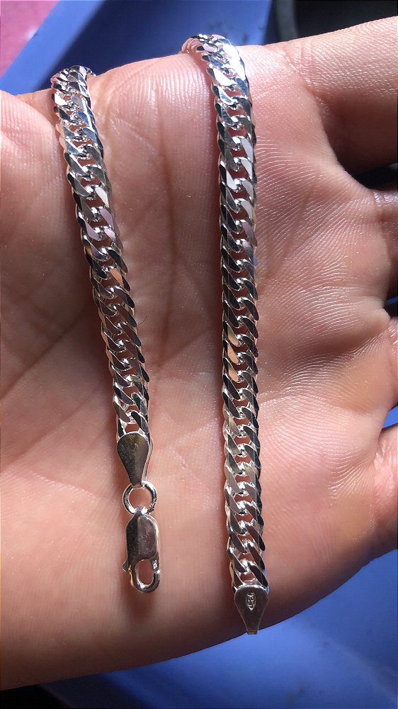 Pulseira Groummet elo Duplo, 9.6g, Prata 925.
