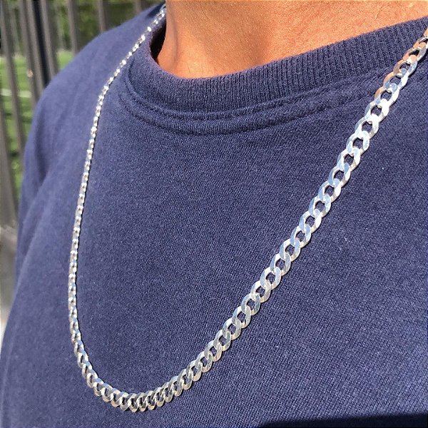 Corrente Groummet, 60cm, Prata 925.