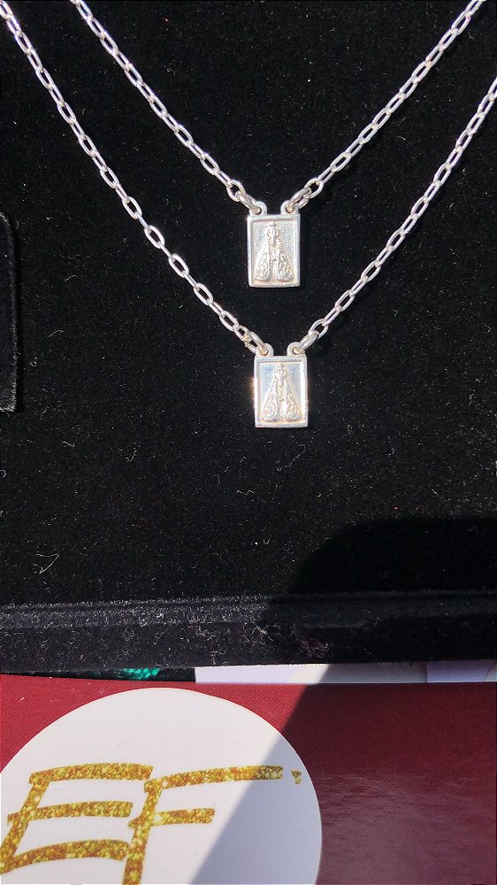 Escapulário em Cartier, 70cm, Prata 925.