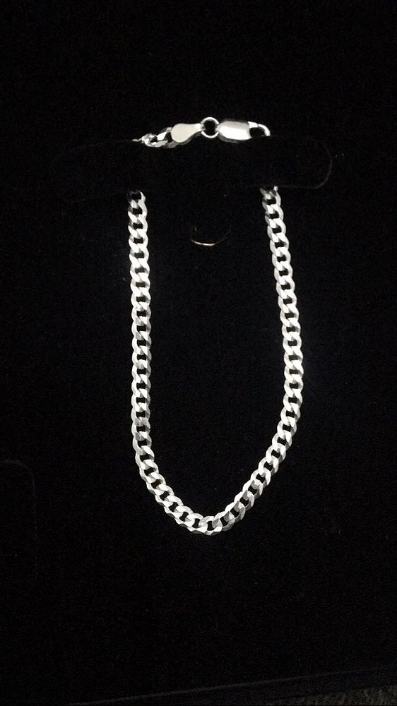 Pulseira Groummet, espessura média, Prata 925.