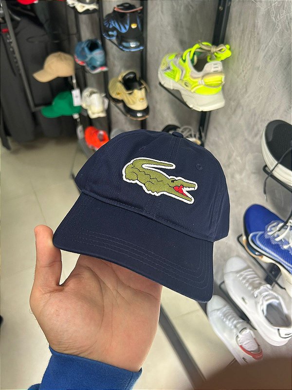 Boné Lacoste Big Croc Azul Marinho