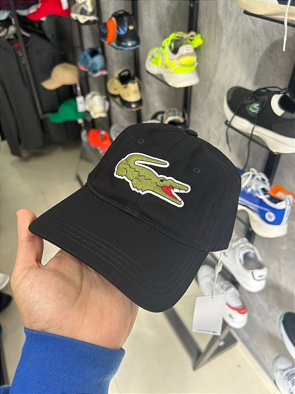 Boné Lacoste Big Croc Preto