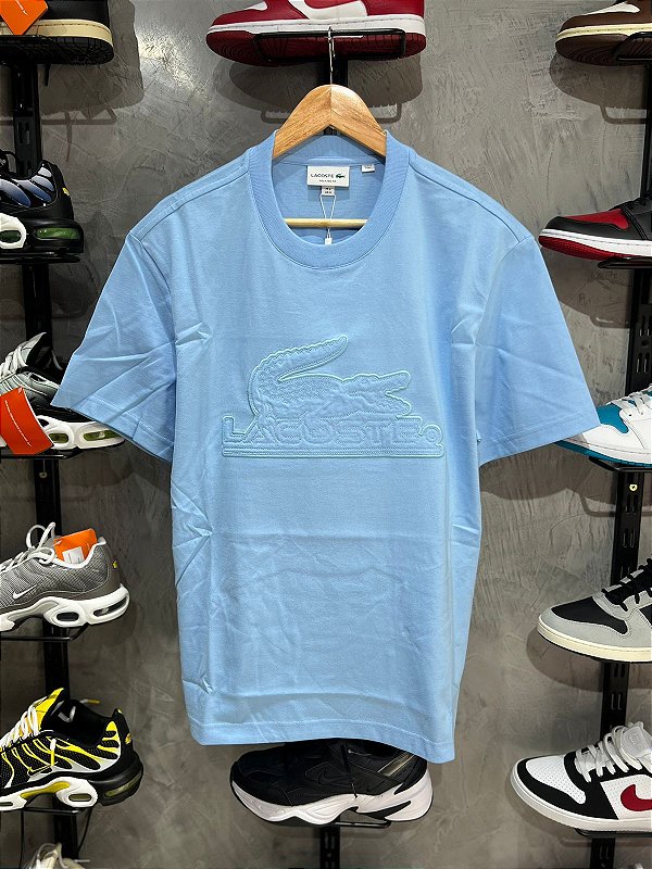 Camiseta Lacoste Croc Acolchoado Azul Bebe
