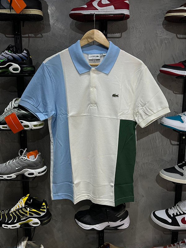 Polo Lacoste ColorBlock Azul Bebe