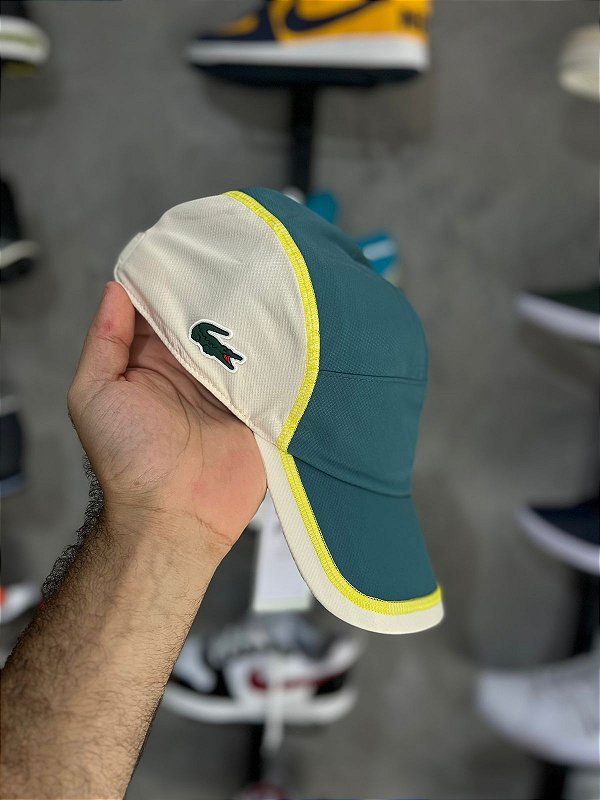 Boné Lacoste Sport Tênis ColorBlock Azul/Bege