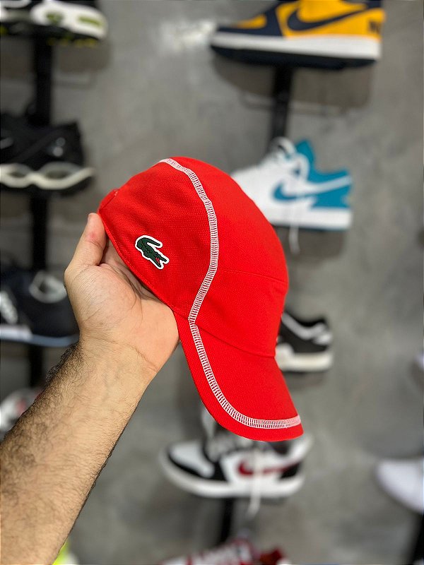 Boné Lacoste Sport Tênis ColorBlock Vermelho