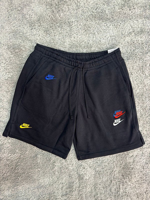 Bermuda Nike Moletom Multi Swoosh Preto