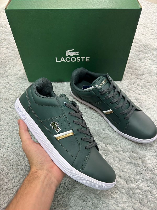 Tênis Lacoste Europa Verde/Dourado