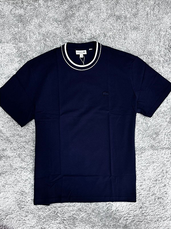 Camiseta Lacoste Paris Listra Azul Marinho