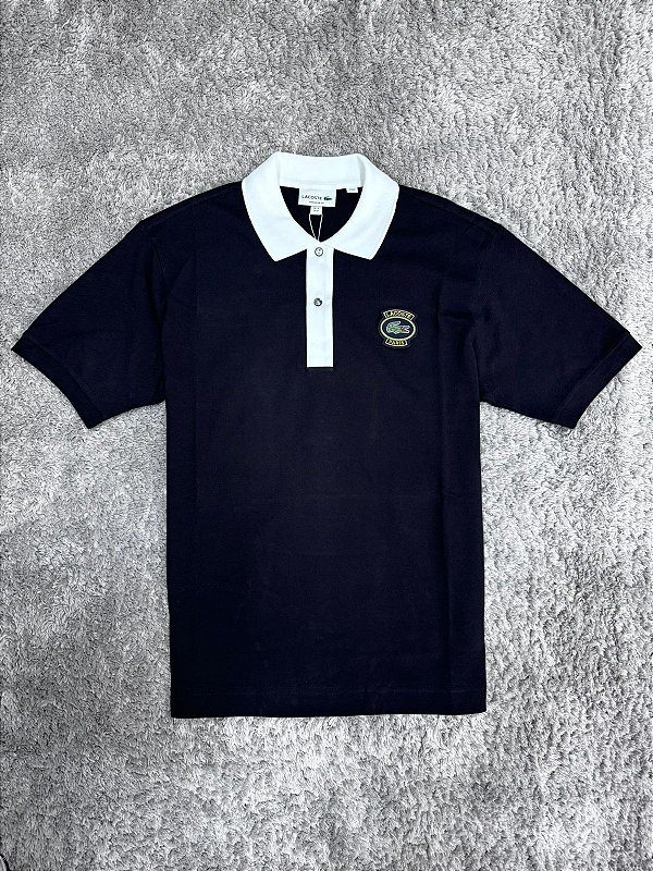 Polo Lacoste Paris Azul Marinho