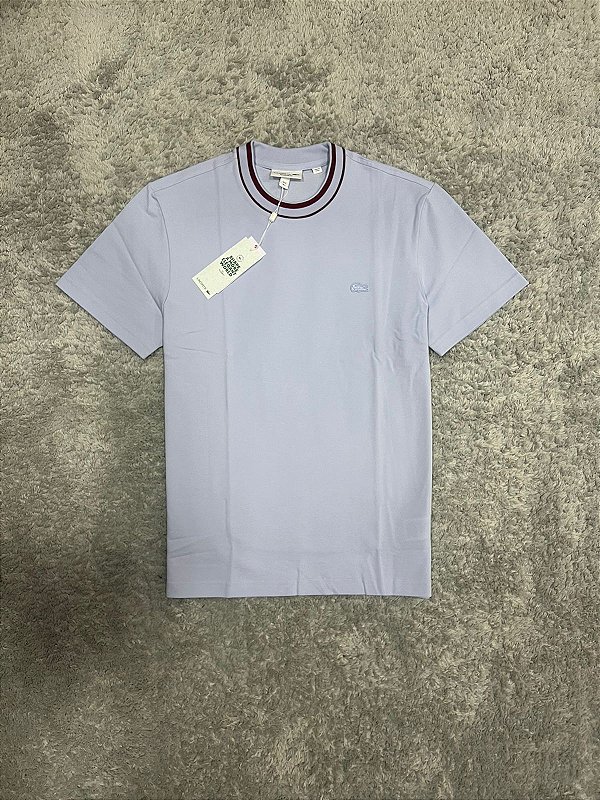 Camiseta Lacoste Paris Gola Azul Bebê