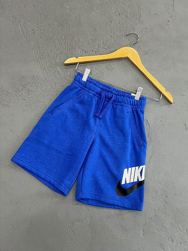 BERMUDA NIKE INFANTIL MOLETOM AZUL