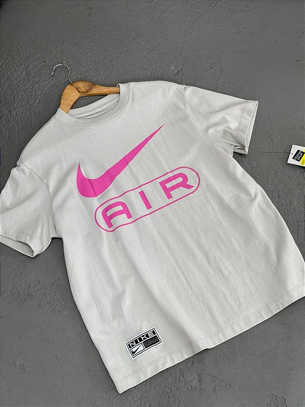 CAMISETA NIKE AIR PREMIUM BRANCA/ROSA