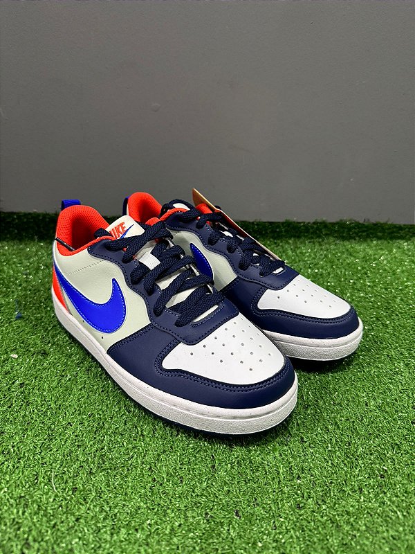 TÊNIS NIKE BOROUGH LOW RECRAFT CINZA/AZUL/LARANJA