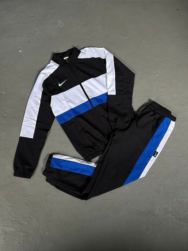 CONJUNTO NIKE TRACKSUIT ACADEMY PRETO/BRANCO/AZUL