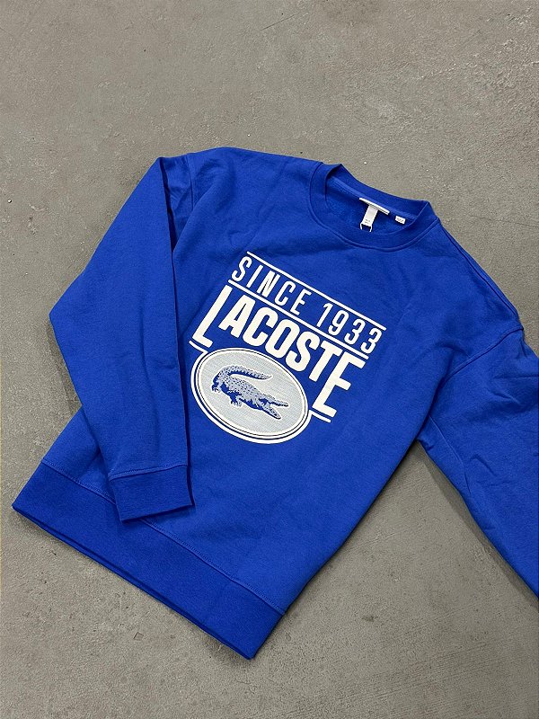 Moletom Lacoste Gola Careca Since 1933 ( Azul )