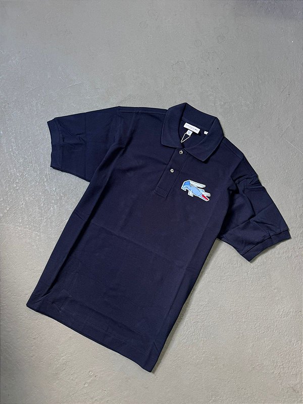 Polo Lacoste Clássico Fit L.12.12 com Emblema Azul