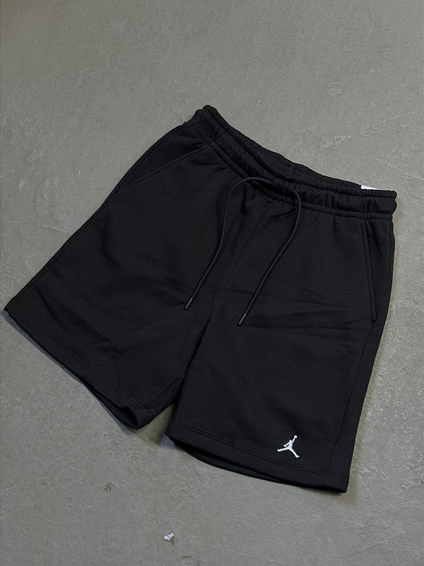 Short Jordan Brooklin Fleece Moletom Preto