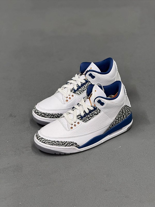 Tênis Nike Air Jordan 3 Wizards True Blue and Copper