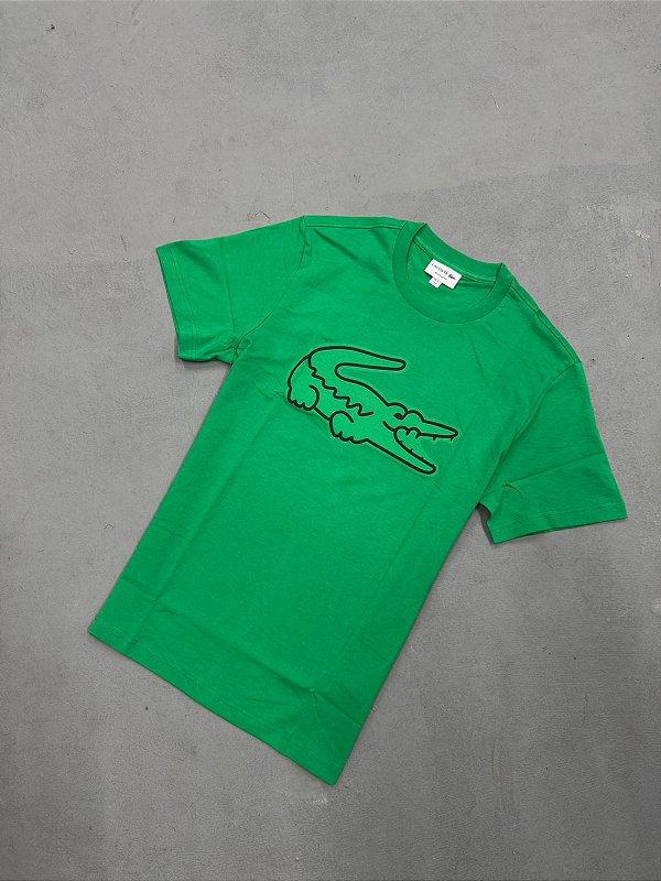 Camiseta Lacoste Big Logo Polaroid ( Verde )