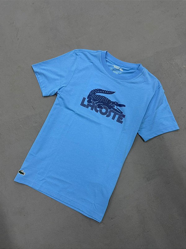 Camiseta Esportiva Lacoste em Algodão Ultra Dry (AZUL CLARO)