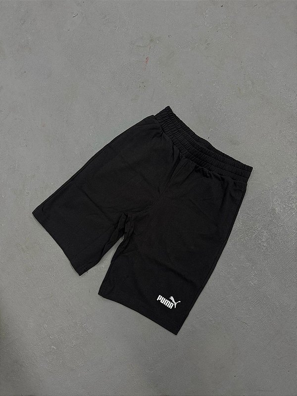 BERMUDA PUMA MOLETOM ICON BORDADO PRETA