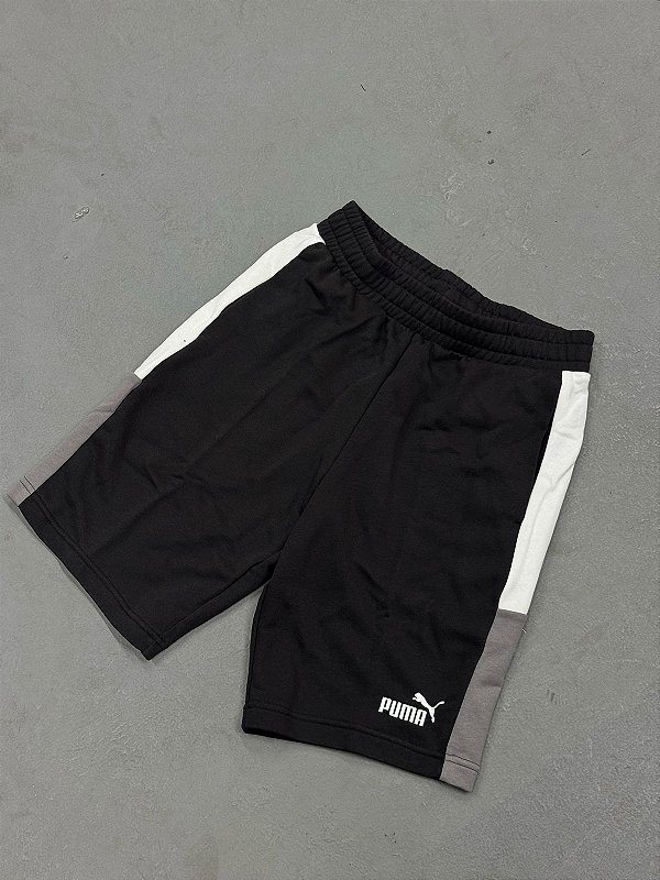 BERMUDA PUMA MOLETOM COLOR BLOCK PRETA