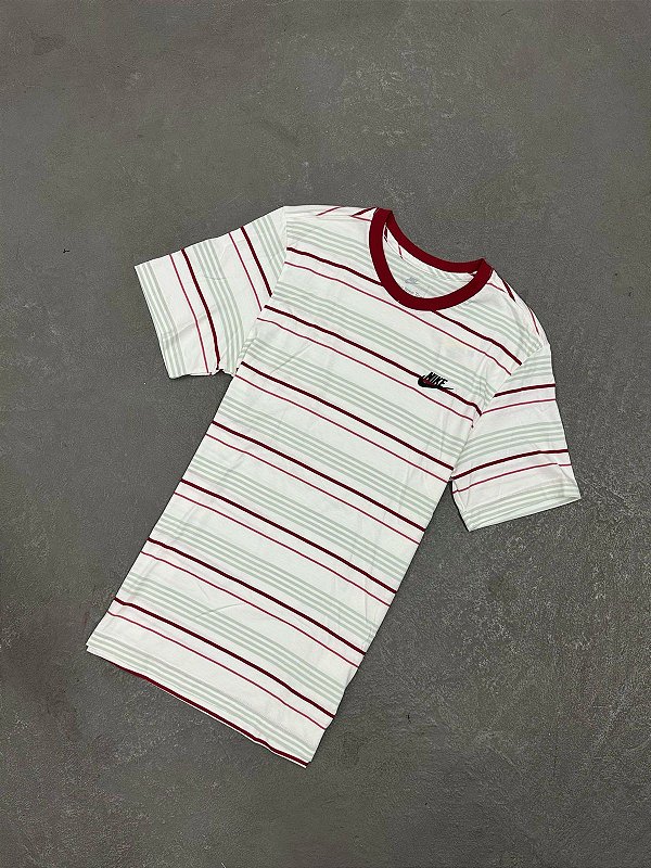 CAMISETA NIKE STRIKE BRANCA/VERMELHA/CINZA