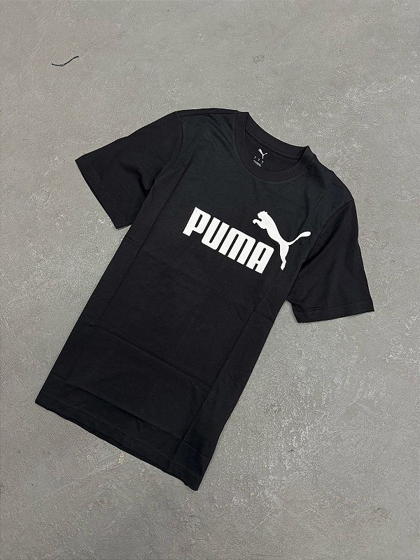 Camiseta Puma Big Logo Essentials Preta