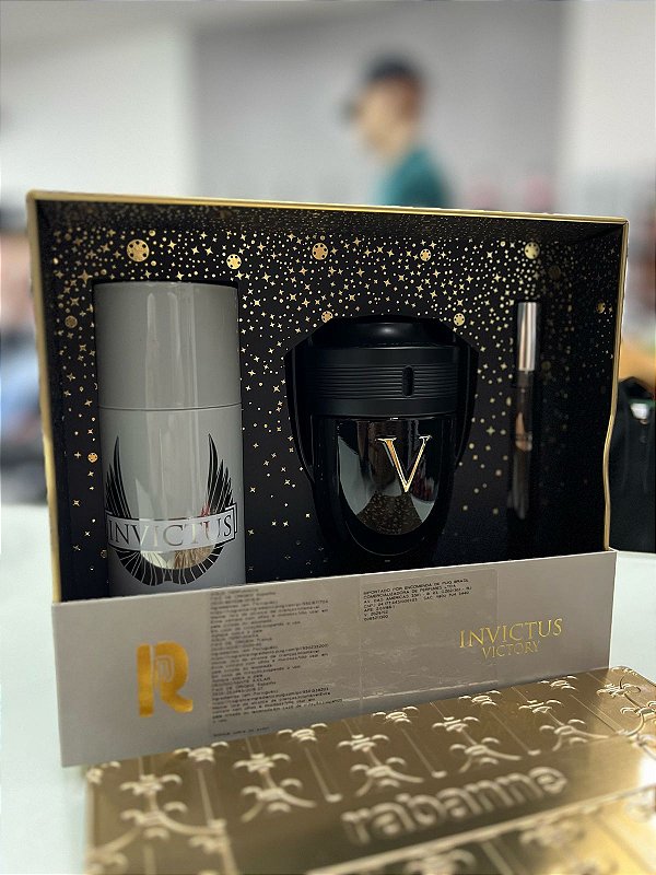 Kit Invictus Victory 100ml + Desodorante 150ml + Travel Spray 10ml