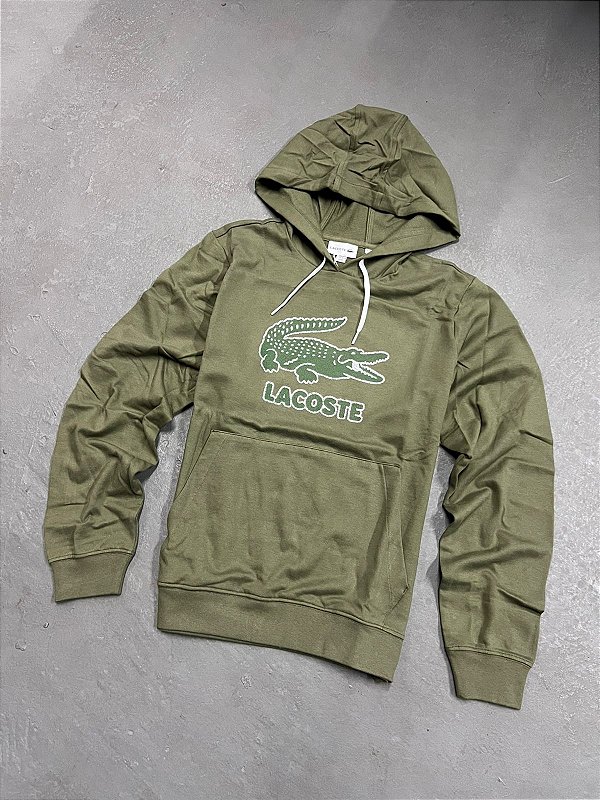 MOLETOM LACOSTE CRACKLED CROCODILE VERDE