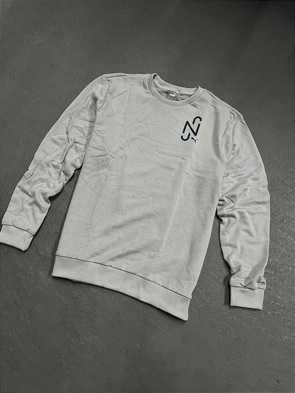 Moletom Puma Neymar Jr Crew Sweat Gola Careca Cinza