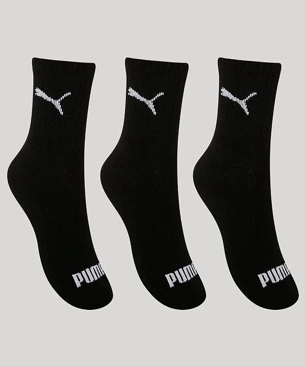KIT C/3 PARES DE MEIAS PUMA CANO MÉDIO PRETA