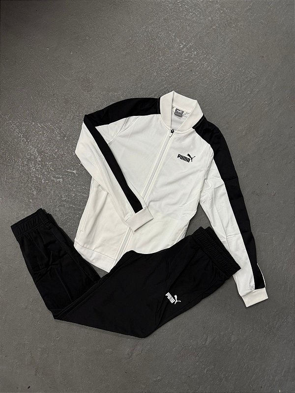Conjunto Puma Tricot Suit  Feminino (Preto/Branco)
