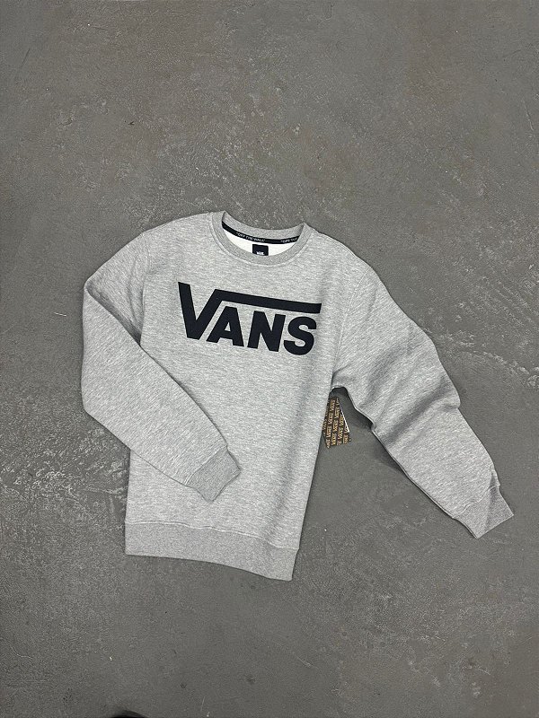 Moletom Vans Gola Careca Classic V Bff Crew Cinza