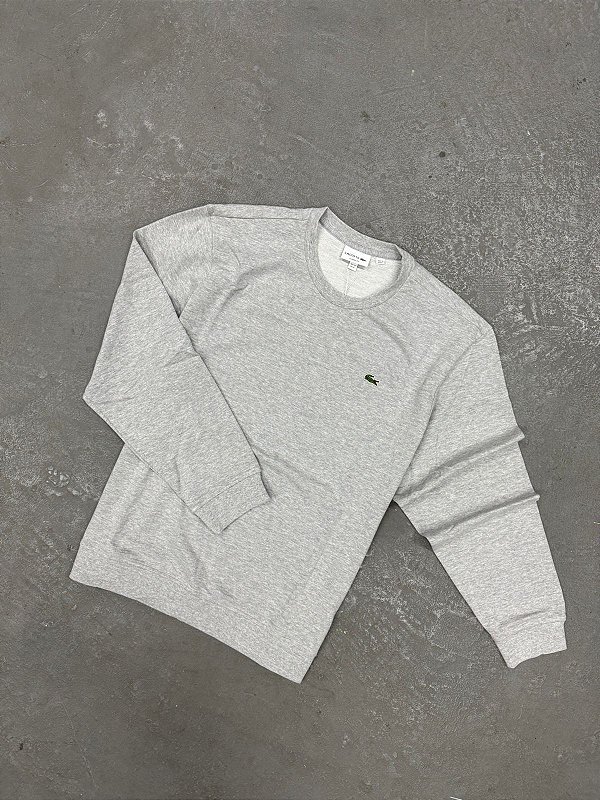 Moletom Lacoste Gola Careca Classic Fit Cinza