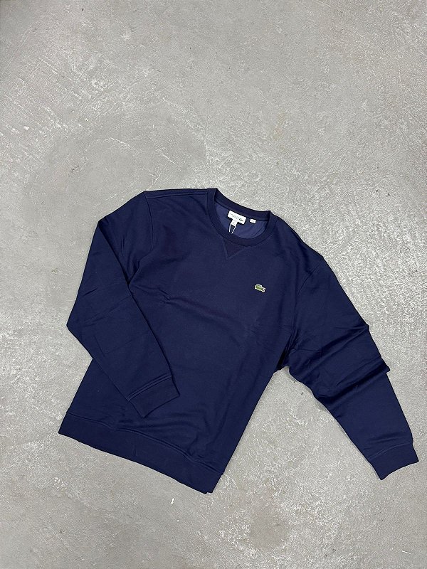 Suéter Lacoste  Sport com  Gola Redonda Azul Marinho