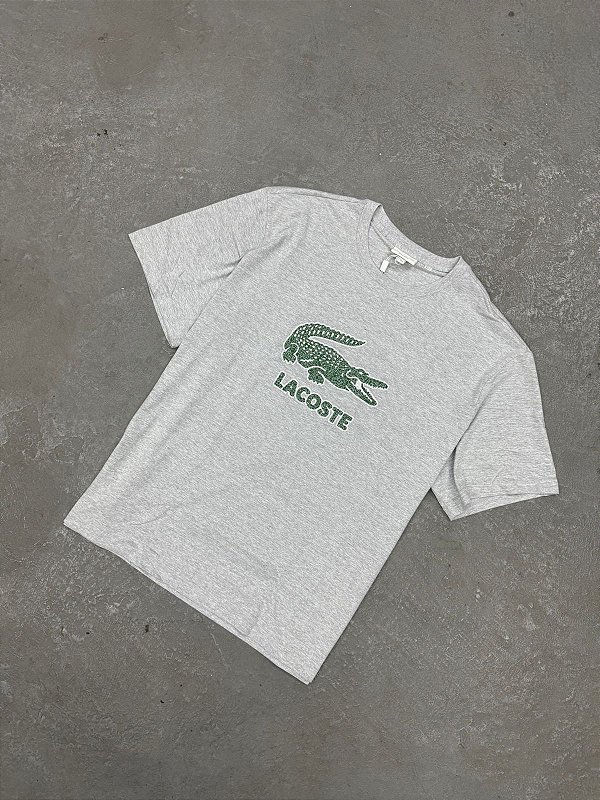 Camiseta Lacoste com Crocodilo Estampado Craquelado