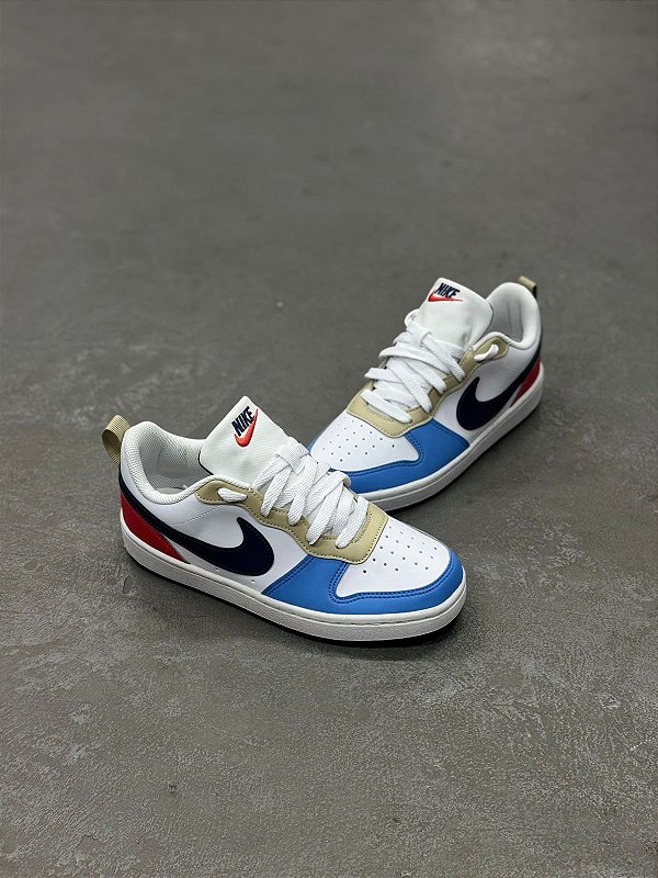 Tênis Nike Court Borough Low Recraft Blanc/Bleu Tonnerre