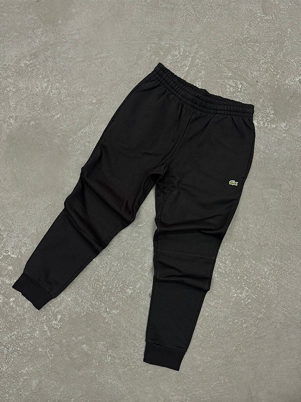 Calça Lacoste de Moletom em Modelagem Slim Preta