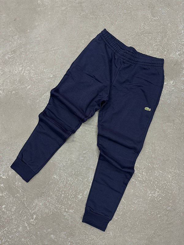 Calça Lacoste de Moletom em Modelagem Slim Azul Marinho
