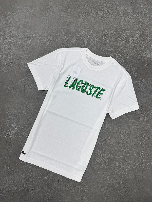 Camiseta Lacoste Ultra Dry Printed Sport Branca