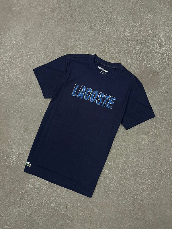 Camiseta Lacoste Ultra Dry Printed Sport Azul