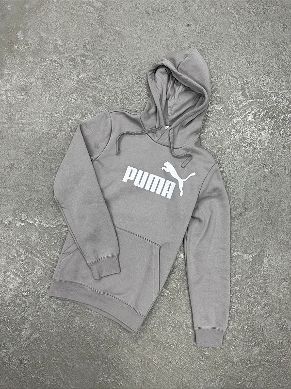 Moletom Puma com Capuz Essentials No. 1 Logo Cinza