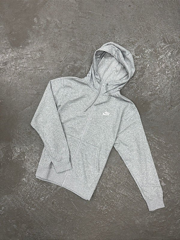 Jaqueta Nike Club Hoodie Cinza