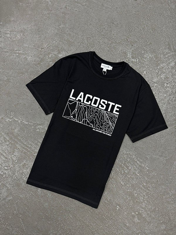 CAMISETA LACOSTE ALL AROUND PRETA