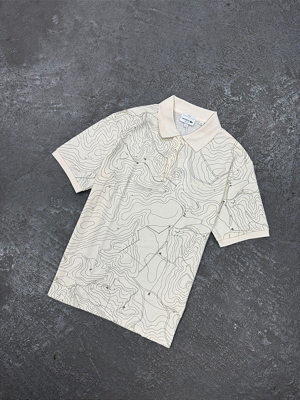 POLO LACOSTE TOPOGRAPHICS BEGE